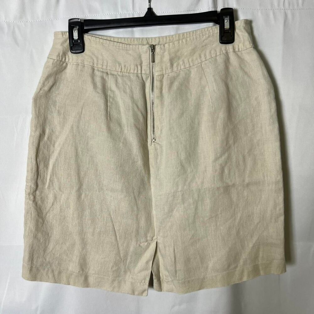 Willi Smith Women's Cream Linen‎ Skirt size 4